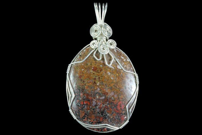 Silver Wire Wrapped Dinosaur Bone Pendant - Colorado #86109